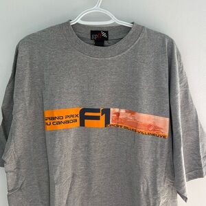 Formula One Grand Prix t-shirtx gray, O/S size very big/wide/long. Unworn NWT.